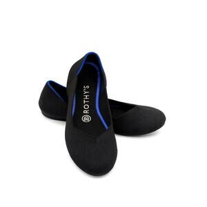 Rothy’s The Square Flats Womens 6.5 Black Knit Casual Chic Minimalist Neutral